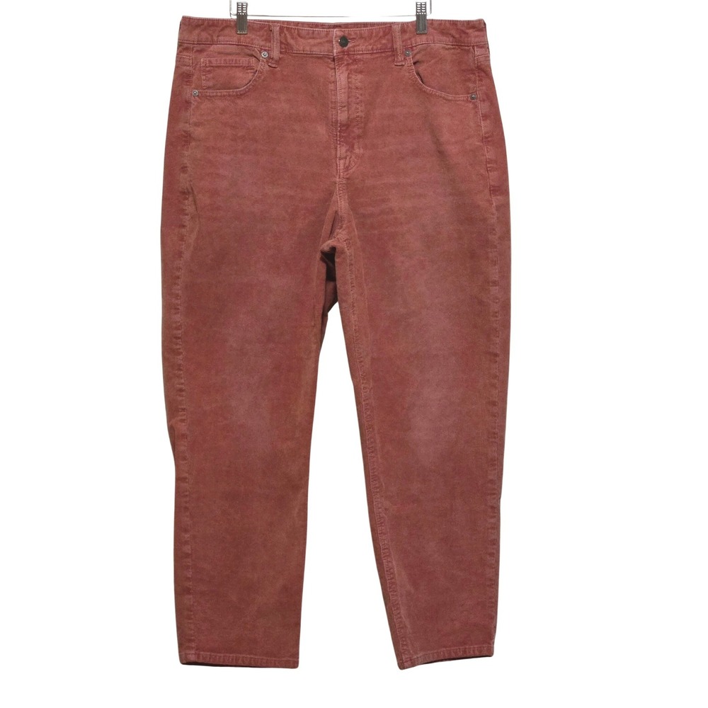 American Eagle, Women's Terracotta Rose Corduroy, Straight Leg Pants, Sz 18